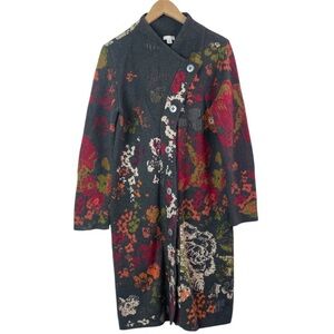 J. Jill floral heavy knit wool alpaca blend longline Cardigan